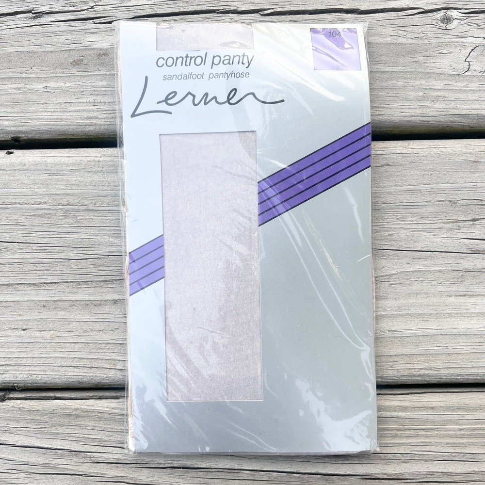 VTG Lerner‎ Control Panty Sandalfoot Pantyhose Gray Mid Grey USA Made Long NOS